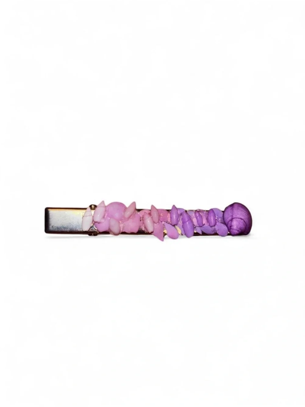 Purple & Pink Shell Hair Clip Barrette